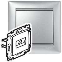 Механизм розетки информ. СП Valena RJ45 UTP CAT.6 1вых. алюм. на винтах Leg 770242