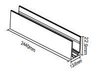 Комплект монтажного накладного профиля 2440х13х23 для ленты NEON 1120 HB VARTON V4-NS-00.0047.STR-0009
