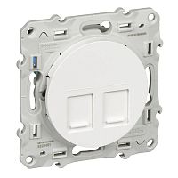 Розетка компьютерная 2-м СП Odace RJ45 кат.5E неэкранир. механизм бел. SchE S52R481