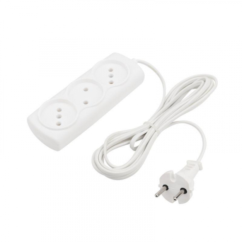Удлинитель 3х3м без заземл. 6А IP20 Standard ШВВП 2х0.75 бел. PROCONNECT 11-7211 фото 2