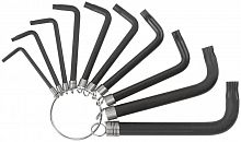 Набор закаленных ключей TORX на кольце Т10-Т50 CrV с черн. фосфатным покрытием (уп.10шт) MOS 64039М
