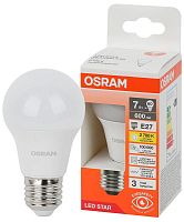 Лампа светодиодная LED Star 7Вт (замена 60Вт) грушевидная 4000К E27 600лм OSRAM 4058075695658