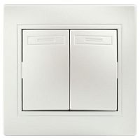 Переключатель 2-кл. СП Plano 1-107-06 10А 250В IP20 перламутр Intro Б0053811
