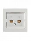 Розетка компьютерная + телефонная 2-м СП Mira RJ45 + RJ11 бел./бел. LEZARD 701-0202-143