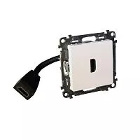 Розетка HDMI Valena LIFE с предварительно подкл. разъемом с лиц. панелью бел. Leg 753175