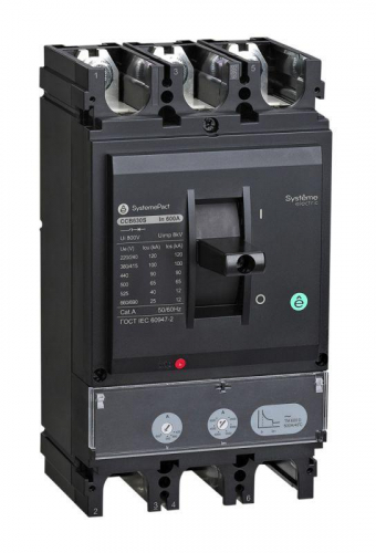 Выключатель автоматический SYSTEMEPACT CCB630 100кА 3P3D TMD500 рычаг SE SPC630S500L3DF