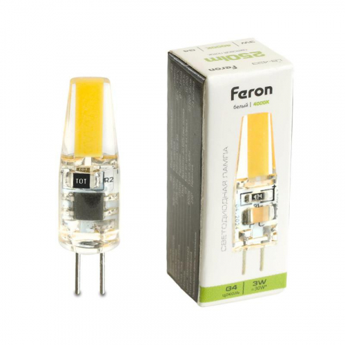 Лампа светодиодная LB-423 3Вт JC 4000К G4 230В FERON 51168