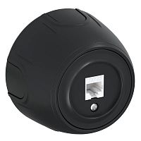 Розетка компьютерная 1-м RJ45 кат.5E Rotondo черн. OneKeyElectro 7700890