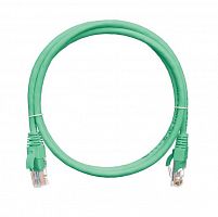 Шнур коммутационный кат.5E U/UTP 4 пары (класс D) 100МГц 2хRJ45/8P8C T568B заливной с защитой защелки многожил. BC (чистая медь) 24AWG (7х0.205мм) LSZH нг(А)-HFLTx зел. (дл.3м) NIKOMAX NMC-PC4UD55B-030-C-GN