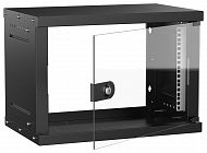 Шкаф настенный 6U 550х350мм дверь стеклян. черн. GENERICA LWE5-06U53-GF-G