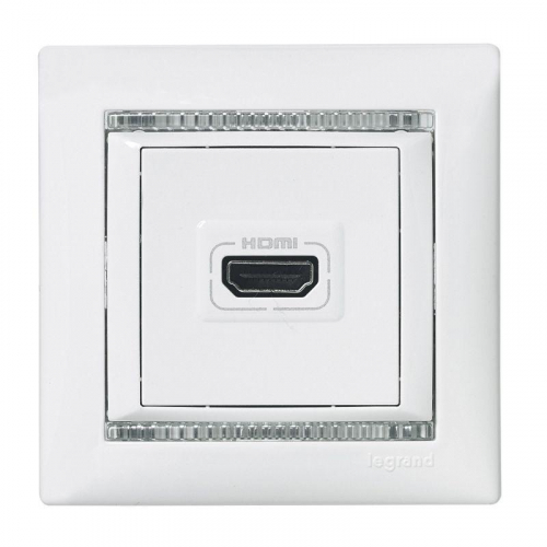 Механизм розетки HDMI 1-м СП Valena бел. Leg 770085 фото 3