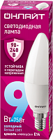 Лампа светодиодная 90 412 OLL-C37-9-230-6.5K-E14-FR 9Вт свеча 6500К E14 90-240В PRO ОНЛАЙТ 90412