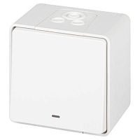 Выключатель Эксперт 11-1502-01 с подсветкой IP55 10АХ-250В ОУ бел. Эра Б0063305
