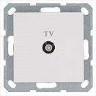 Розетка телевизионная оконечная TV Ф9.5мм механизм бел. глянцевый Jasmart G6001W