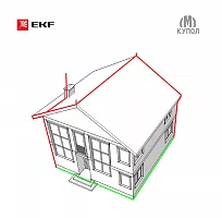 Комплект молниезащиты частного дома габ. 8х8м PROxima EKF lp-8x8