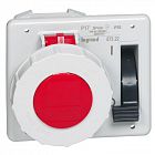 Розетка встраиваемая 16А 380В 3К+Н+З с блок. IP67 Leg 057322