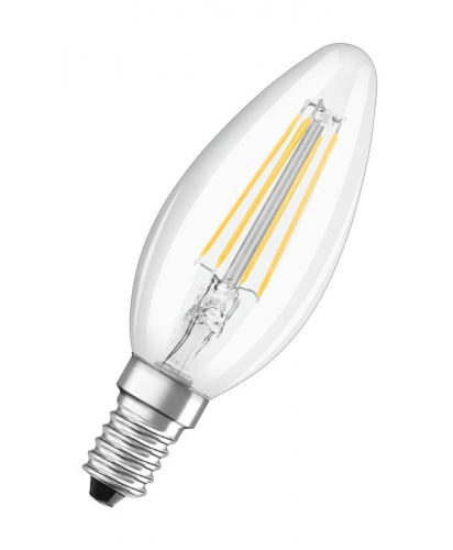 Лампа светодиодная филаментная LED SUPERSTAR+ CL B FIL 40 dim 3.4W/927 3.4Вт 2700К тепл. бел. E14 470лм B угол пучка 300град. 220-240В диммир. (замена 40Вт) прозр. стекло OSRAM 4058075602731