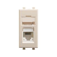 Розетка компьютерная 1мод. Avanti "Ванильная дымка" RJ45 кат.6A модульная DKC 4405371