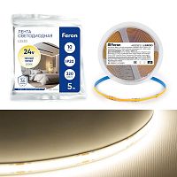 Лента светодиодная LS530 320SMD(2110) 10Вт/м 24В 5000х8х1.8мм IP20 3000К (уп.5м) FERON 48263