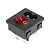 Выключатель клавишный 250В 6А (4с) ON-OFF подсветка+штекер C8 2PIN красн. Rexant 36-2285