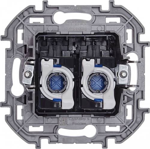 Розетка компьютерная 2-м Inspiria RJ45 кат.6 UTP механизм антрацит IEK 673843 фото 4