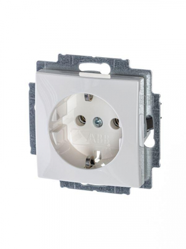 Механизм розетки 1-м СП Basic 16А IP20 250В альп. бел. ABB 2CKA002011A3855