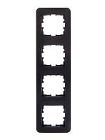 Рамка 4-м ASTI вертикал. черн. бархат LEZARD 7081-4200-154