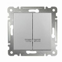 Выключатель 2-кл. СП Karea 10А IP20 с подсветкой механизм серебр. Makel 57065023