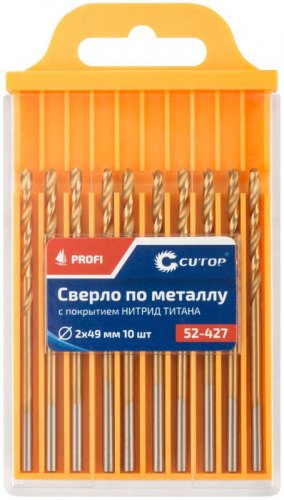 Сверло по металлу ПРОФИ/Profi 2х49мм с титан. покрытием (уп.10шт) Cutop 52-427 фото 3