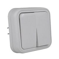 Выключатель проходной 2-кл. СП Бронто 10А IP55 автоматические клеммы сер. EKF BT2-SWG-21