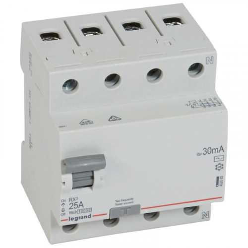 Выключатель дифференциального тока (УЗО) 4п 25А 30мА тип AC RX3 Leg 402062 фото 2