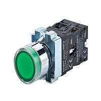 Кнопка управления NP2-BW3365 плоская 1НО+1НЗ AC/DC230В (LED) IP40 (R) зел. CHINT 574365