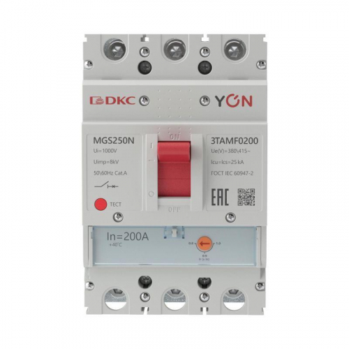 Выключатель автоматический MGS250 3P 160-200A 36kA YON MGS250N-3TAMF0200 фото 2