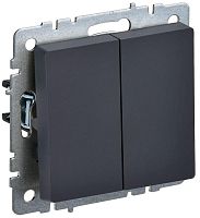 Выключатель проходной 2-кл. СП BRITE ВС10-2-6-БрГ 10А механизм графит IEK BR-V22-0-10-K53