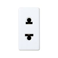 Розетка СП Simon 27 16А IP20 250В узкая 2P без заземл. евро/американ. стандарт (EU/US) механизм бел. Simon 27438-34