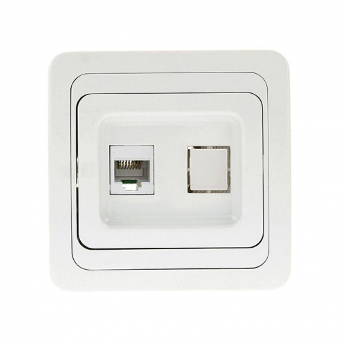 Розетка компьютерная 1-м СП Лондон RJ45 бел. EKF EEK01-035-10 фото 2