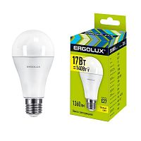 Лампа светодиодная LED-A60-17W-E27-3K 17Вт грушевидная матовая 3000К тепл. бел. E27 220-240В ЛОН Ergolux 13179