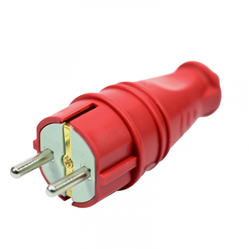 Вилка прямая MultiSet 16А 2К+З 250В IP44 каучук красн. SE MST4401RD фото 3
