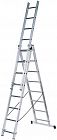 Лестница трехсекционная 3х8 H=233/371/509см 10.17кг алюм. FIT 65433