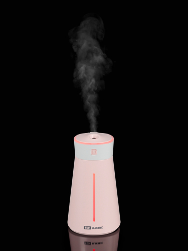 Портативный увлажнитель воздуха "Ареал мини", 0,38 л, RGB, насадки: вентилятор, ночник, розовый, TDM фото 9