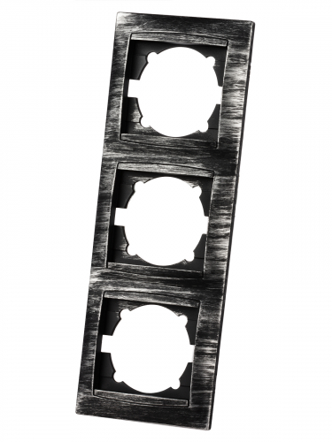 Рамка 3-х постовая вертикальная старинное серебро "Лама" TDM фото 2
