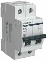 Выключатель автоматический модульный 2п B 25А 4.5кА ВА47-29М GENERICA MVA21-2-025-B-G