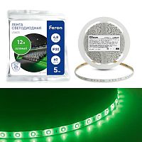 Лента светодиодная LS603 60SMD(2835)/м 4.8Вт/м 12В зел. (уп.5м) FERON 27671
