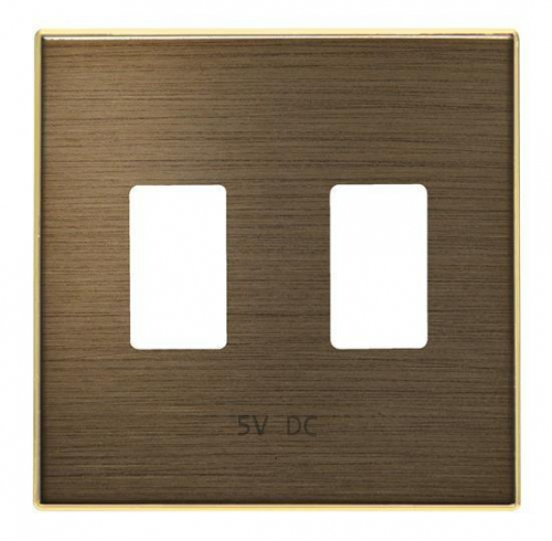 Накладка для механизма 2хUSB зарядного устройства SKY античная латунь ABB 2CLA858530A1201