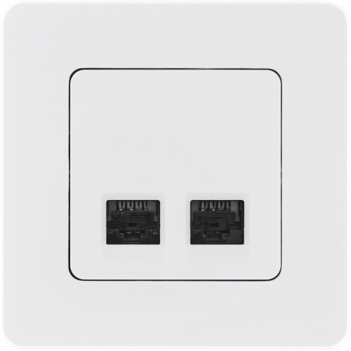 Розетка компьютерная 2-м Inspiria RJ45 кат.5E UTP бел. IEK 673835 фото 2