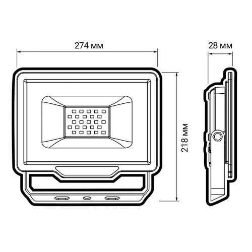 Прожектор светодиодный PFL-C3 100Вт 6500К IP65 ДО закален. прозр. стекло Pro JazzWay 5023628A фото 6