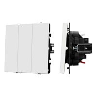 Выключатель 3-кл. ARL NOBE SWT-MK03-SFPL-WH 10А 250В софт-тач бел. кварц Arlight 061801(1)