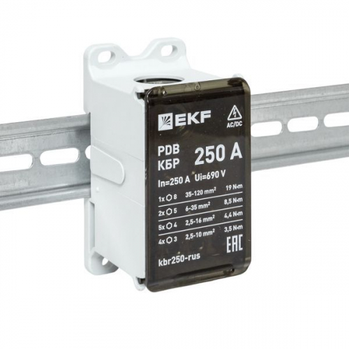 Блок распределительный клеммный КБР 250А EKF kbr250-rus фото 3