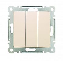 Выключатель 3-кл. СП Lillium IP20 механизм крем. Makel 30010091