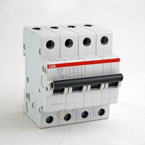 Выключатель автоматический модульный 4п C 40А 6кА SH204 C 40 ABB 2CDS214001R0404
